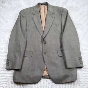 Vintage IZOD Blazer Mens 40S Herringbone 100% Wool Coat Smart Old Money Y2K